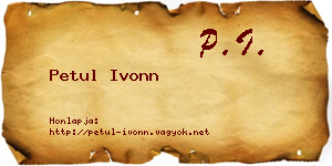 Petul Ivonn névjegykártya